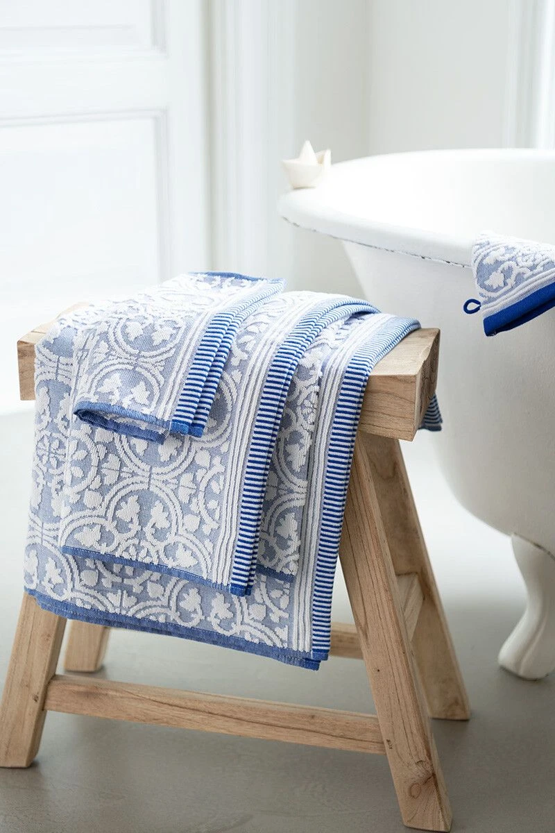 Guesttowel Set/3 Tile De Pip Blue 30x50 Cm 2 Guesttowel Set/3 Tile De Pip Blue 30x50 Cm - Image 2