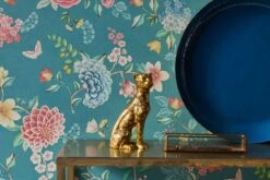 Pip Studio Good Evening Vinyl Wallpaper Petrol -Chic Nest Deals Store wallpaper non woven vinyl flowers petrol pip studio good evening