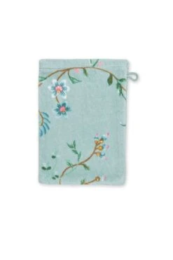 Washcloth Set/3 Les Fleurs Blue 16x22 Cm -Chic Nest Deals Store washcloth les fleurs blue 16x22 pip studio 217813